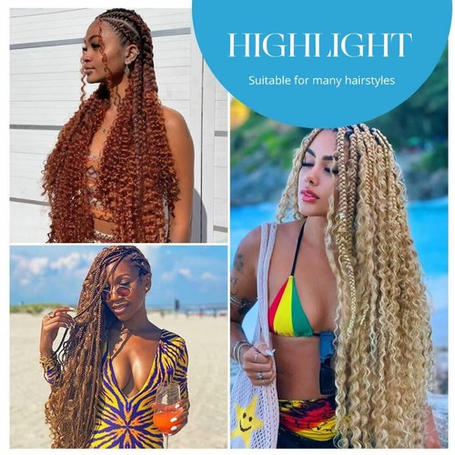 Echt Flechthaar für Boho Zöpfe 100g 16 Inch 613 Blond Braun Lockig Boho... - Bild 6 von 6