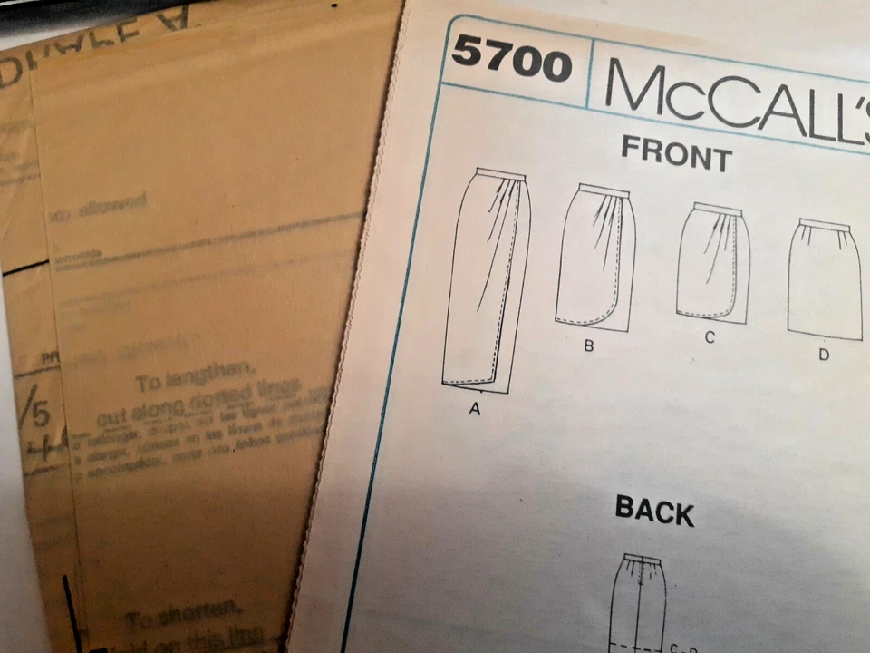 McCall's 5700 Skirt Mock Wrap Sewing Pattern Ladies 8 10 12 UC Pencil Straight - Image 4 of 4