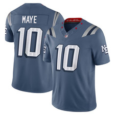 Men's Patriots 10 Drake Maye Storm Blue 2025 Rivalries Limited Jersey Free Tax