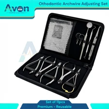 Premium Dental Orthodontic Braces Pliers Kit with Mouth Mirrors, Cutters, 11pc