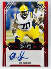 2022 Leaf Draft - Autographs Red #BA-EI1 Ed Ingram (AU, RC)