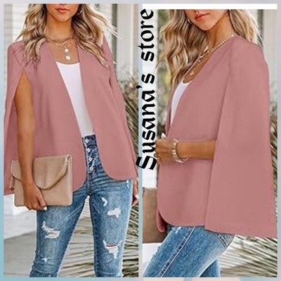 NWT FOREVER21 SIZE L MAUVE CAPE JACKET-BLAZER DELUXE SOPHISTICATED