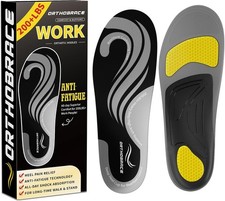 Work Insoles for Standing All Day, 200 lbs Heavy Duty High Arch Support Inserts