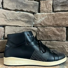 Alexander McQueen Black Leather Studded High Top Sneaker / SZ 42.5 or 9.5
