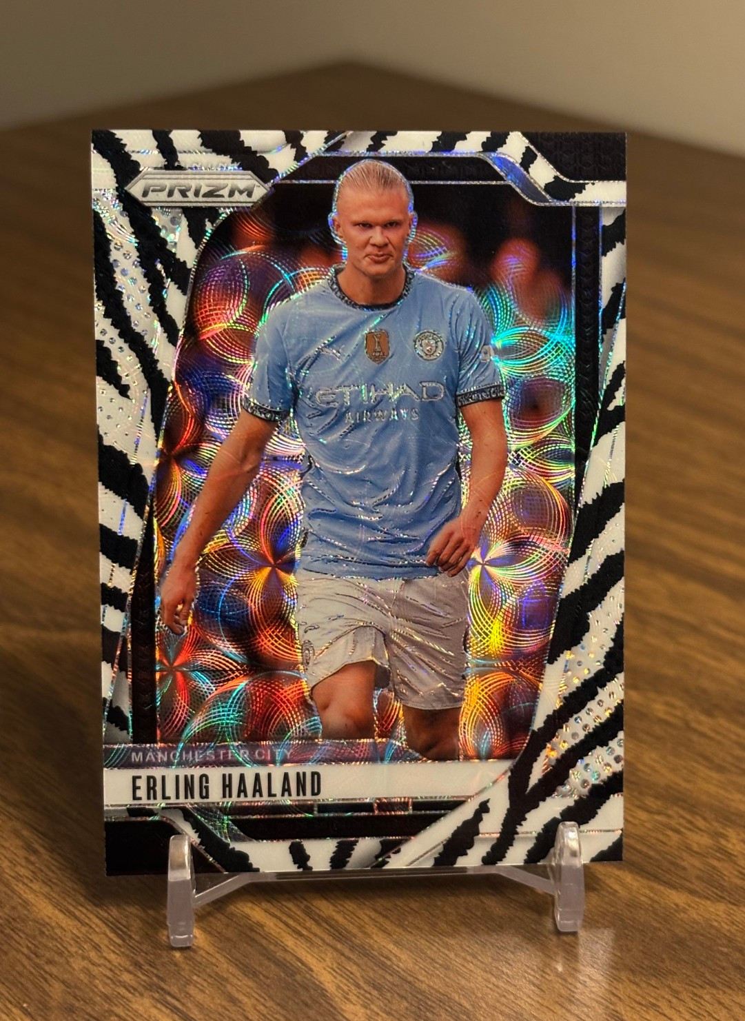 Erling Haaland 2024-25 Panini Prizm Premier League EPL #9 Zebra Choice Prizm /15