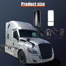 Passenger RH Side Door Black Power Heated Mirror For Freightliner Cascadia 08-16