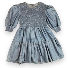 Boohoo Women's Blue Chambray-Style Dress