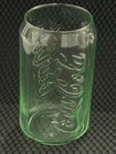 Coca Cola Can Shaped Vintage Clear Glass Green Tint Tumbler 4.75”