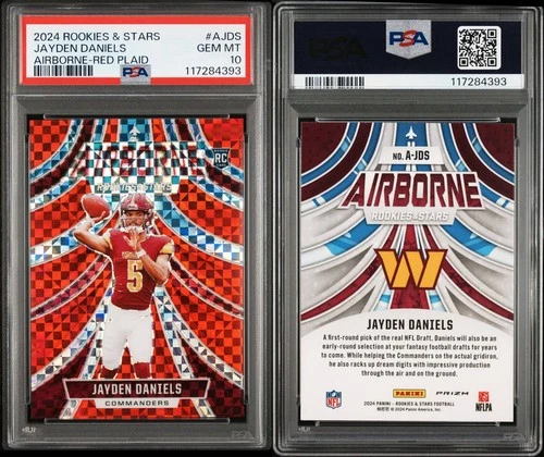 2024 Panini Rookies & Stars  Airborne Jayden Daniels Red Plaid RC 💎 Mint PSA 10