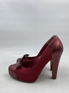 Moschino Cheap and Chic Red Metallic Platform Pumps W 5
