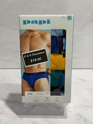 Papi Multicolor Low Rise Briefs 5 Pack Size Large
