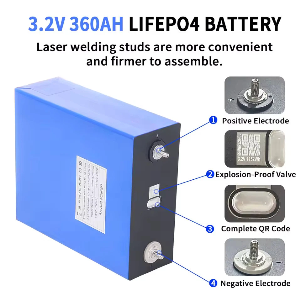 SET 4 BATTERIE LiFePO4 3.2V GRADO A 10000 CICLI RICARICABILI LITIO FERRO FOSFATO - Imagen 3 de 4