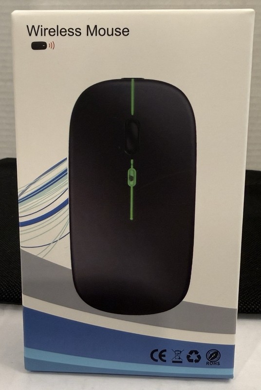 Wireless Optical Mouse Silent Buttons Ergonomic Adjustable DPI 1600 Black
