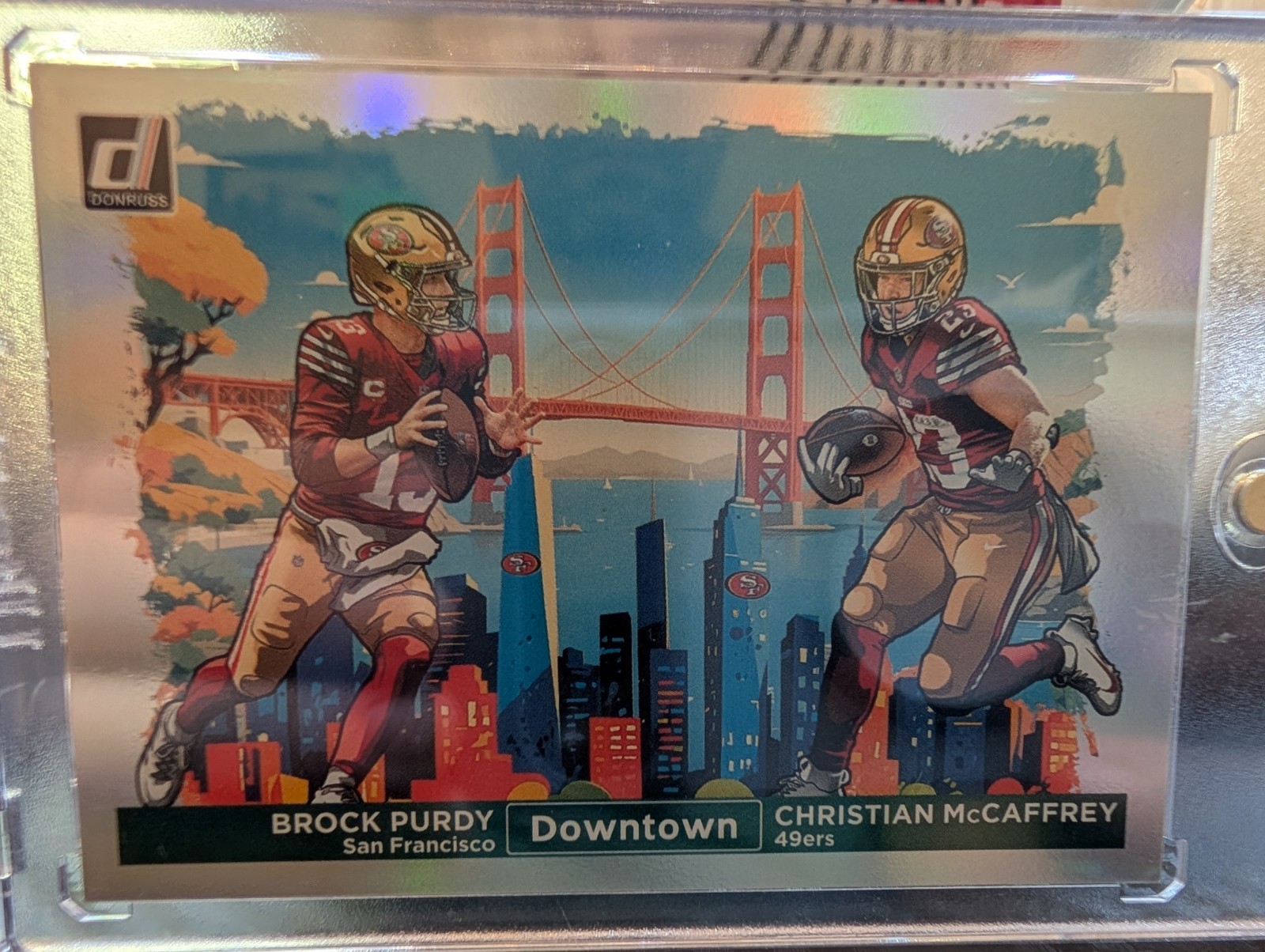 2024 Panini Donruss - Horizontal Downtown! Christian McCaffrey, Brock Purdy #7