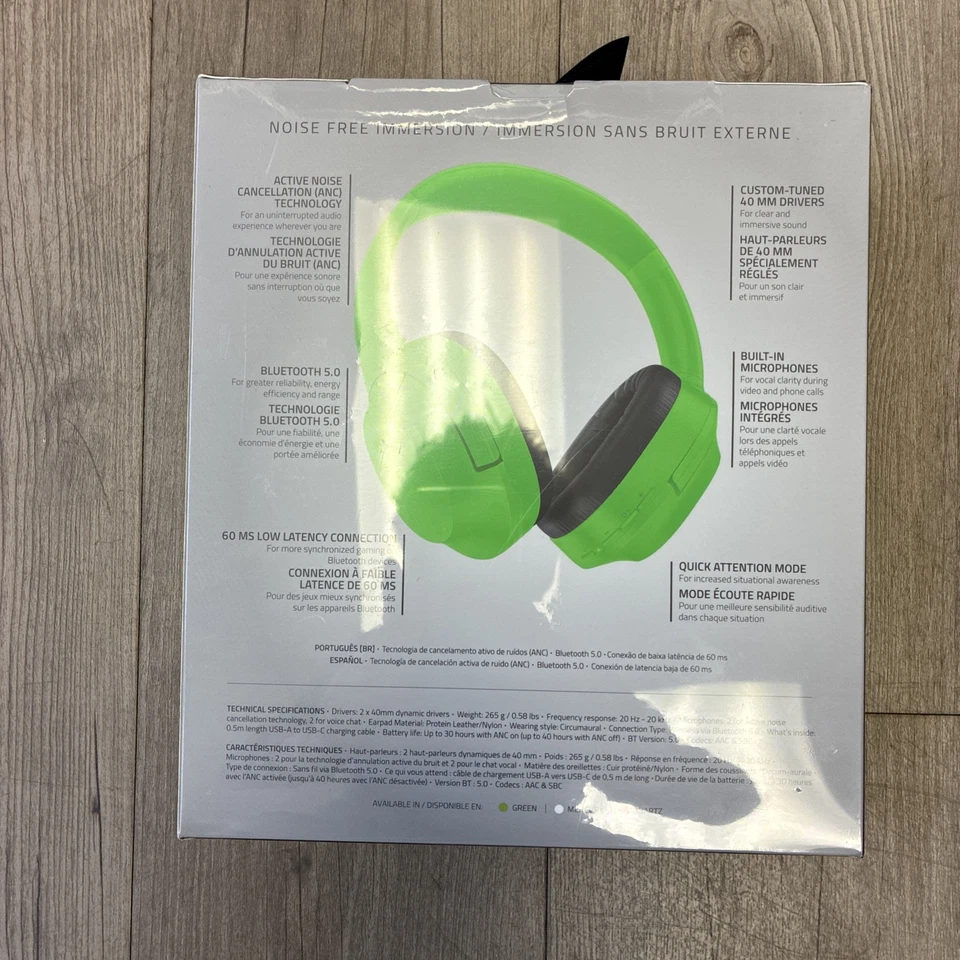 Razer Opus X Wireless Green ANC Headset Bluetooth 5.0 Gaming - Sealed - Image 2 of 4