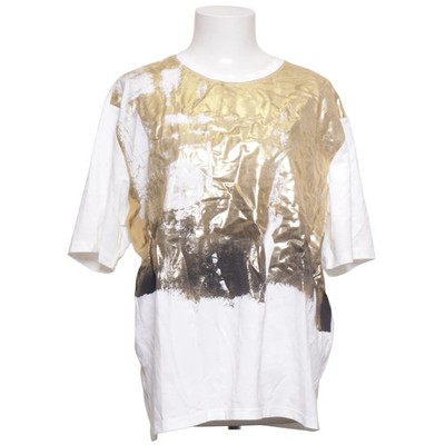 Zara, T-shirt, Größe: M, Weiß/Gold/Schwarz, Baumwolle, Batik, Damen #ufY