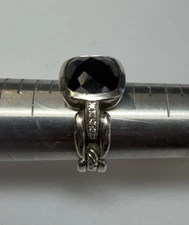 David Yurman Diamond Cut Onyx Ring in Sterling Silver With diamonds