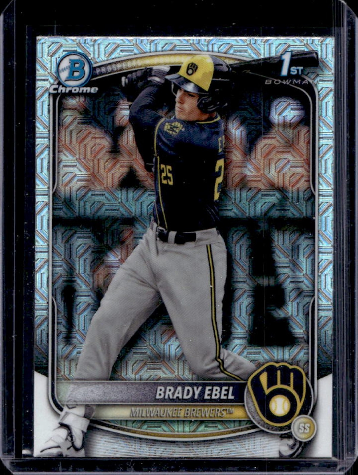 2025 Bowman Draft Brady Ebel Chrome Refractor 1st Prospect #BDC-194 Brewers