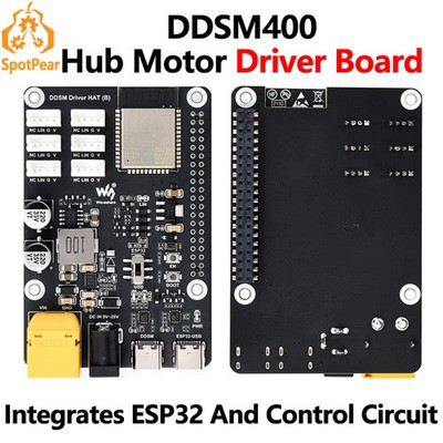 WiFi ESP32 DDSM Motor Driver HAT For Direct Drive Servo Motors For Raspberry Pi