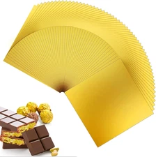 120pcs 6x7.5" Gold Foil & Paper Chocolate Candy Bar Wrappers for DIY Gifts
