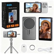 Vlog Selfie Monitor Screen, Wireless 4K/1080p Back Camera Monitor for iPhone ...