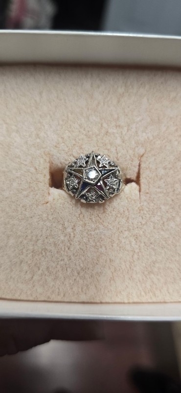Vintage Eastern Star Women's 10k Gold Diamond Ring Size 7