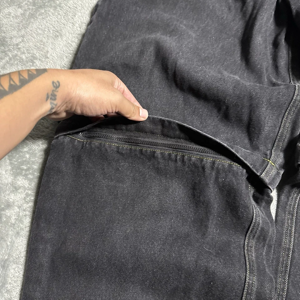 Pantalones Cortos Pantalones Cortos Pangea Pierna Ancha Para Hombres Talla 36 Cremallera Patinador Ropa de Calle Raro Suelto Y2K Foto 4 de 4