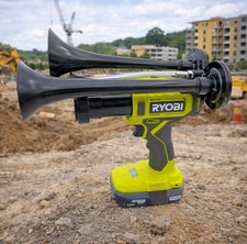 Gatorblast For Ryobi 18v Drill Train Air Horn Dual Black Trumpets Double Loud