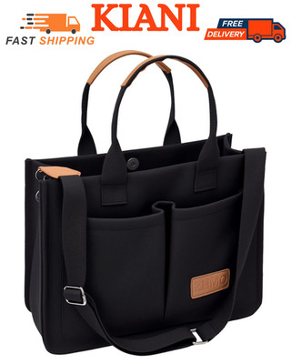 Tote Bag for Women with Compartments,Large Canvas Tote Women'S Purse Crossbody B