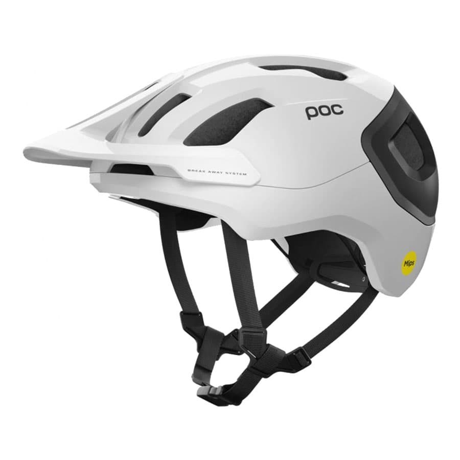 Casque POC Axion Race MIPS blanc et noir, protection premium de VTT