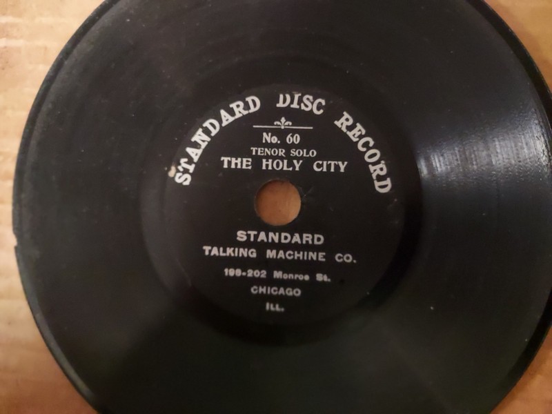 1904 STANDARD DISC 1-Sided 7 " 78/Tenor Vocal w. Piano.."The Holy City"
