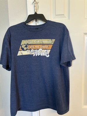 Change your Thoughts and You Change The World Soft Style T-Shirt - Dk Blue - L