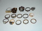 Jewelry Lot Vintage Ring Rings Costume Cocktail Cluster & More Ladies [444D]