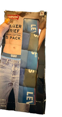 NEW MENS LEVI'S BOXER BRIEF PERFORMANCE MICROFIBER 5 PK UNDERWEAR L 36/38 