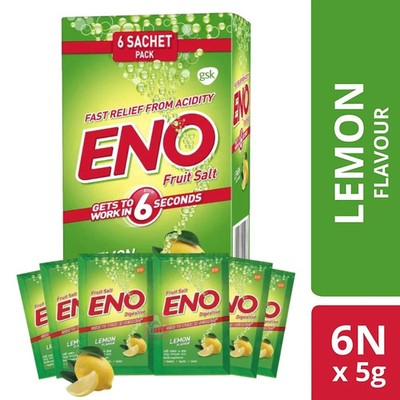 ENO LEMON Herbal DIGESTIVE FRUIT SALT  5gm each 6 sachets for relex from Sournes