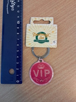 Schlüsselanhänger Retro Rund VIP ONLY ROSA PINK NOSTALGIE 
