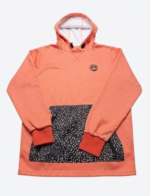 Saga Outerwear Peach Pink Graphic Pocket Hoodie Men s Size Large L Tech Fleece