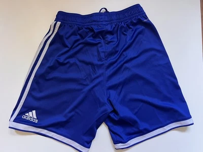ADIDAS Youth Boys Soccer Shorts Blue White Stripes Size S for Soccer - Image 1 of 4