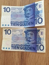 2x Amsterdam 1968 Banknote Set Old Money 10 Tien Gulden, Netherlandsche Bank