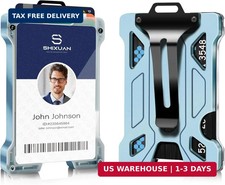 ID Badge Holder with Retractable Clip, Credit Card Holder, Keychain Wallet, Name