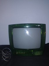    Zenith Transparent Jungle Green 13" Crt TV Prison Model Vintage NOT WORKING 