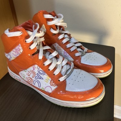 Coach Norra Orange Graffiti High Tops Sz 9M Sneakers Women s