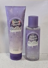 Victoria's Secret Pink BEACH FLOWER CHILLED Body Mist 8.4 oz  Lotion 8 oz - New