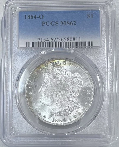 1884-O Morgan $1 PCGS Certified MS 62 Toned Obverse