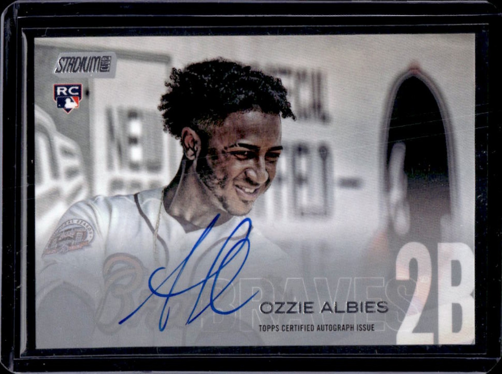 2018 Topps Stadium Club Ozzie Albies Auto RC Rookie #SCA-OA Braves
