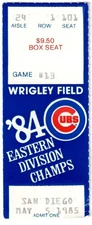 1985 CHICAGO CUBS vs SAN DIEGO PADRES ticket stub 5/5/85 TONY GWYNN 2 Hits