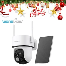Wansview Dual-Lens Wireless Solar Security Camera WiFi 360°PTZ Human Detection