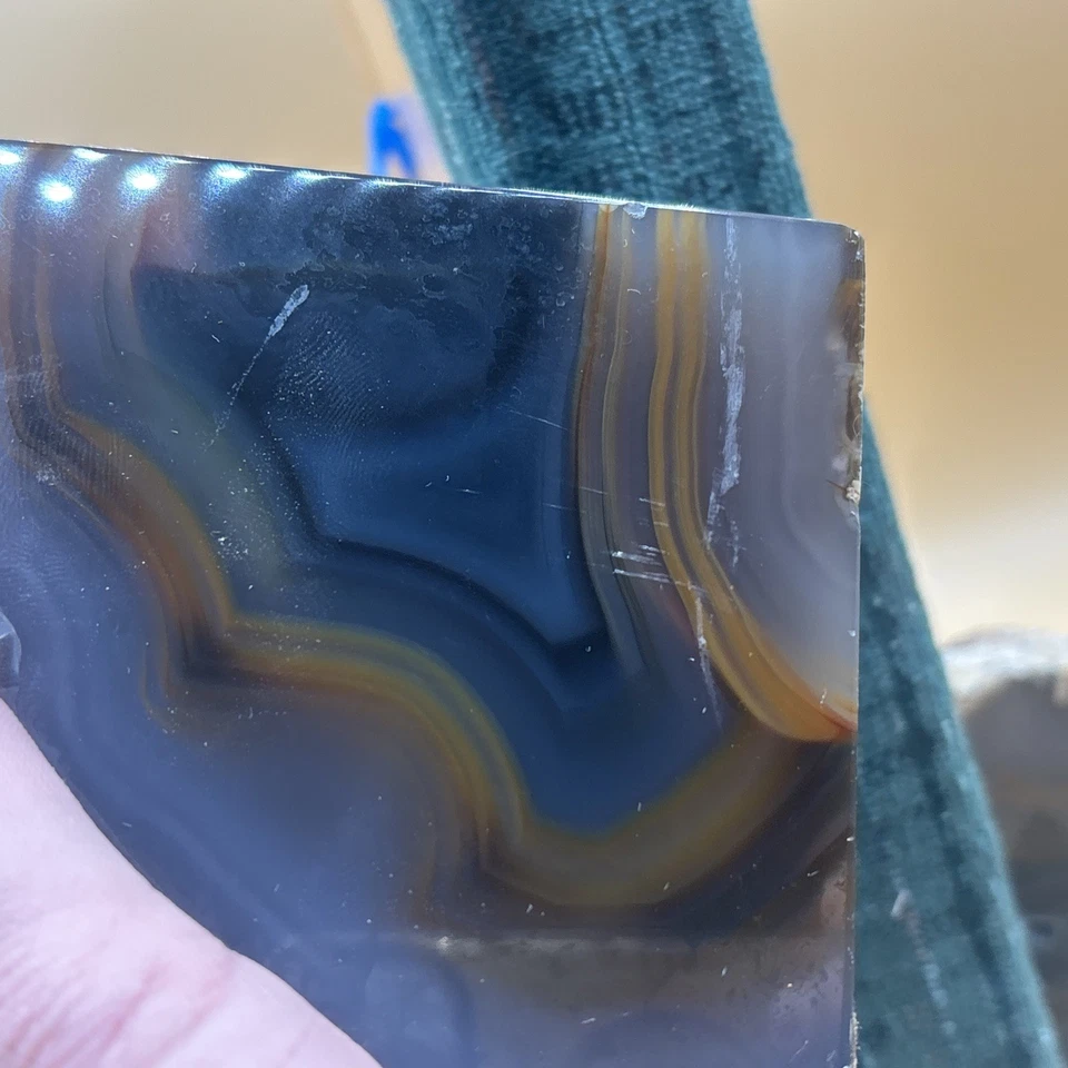 Sujetalibros de ágata cristal geoda centro piedra natural extremo libro estantería decoración 4,25 Foto 4 de 4