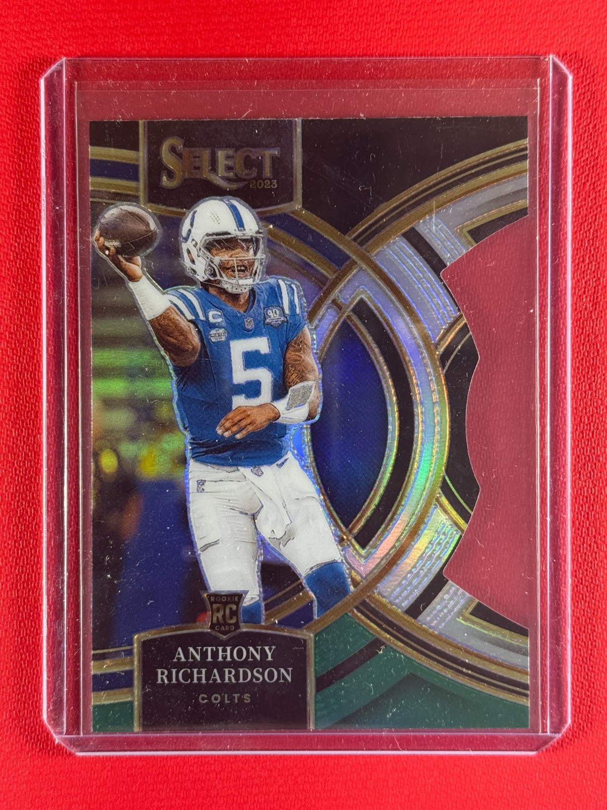 2023 Panini Select Anthony Richardson #117 Black & Green Prizm Die-Cut (RC)
