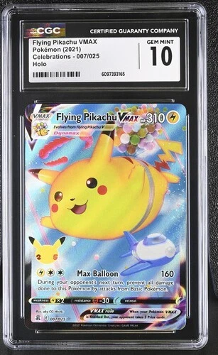 FLYING PIKACHU VMAX Celebrations Holo #007 CGC 10 Pokemon [Nostalgium]
